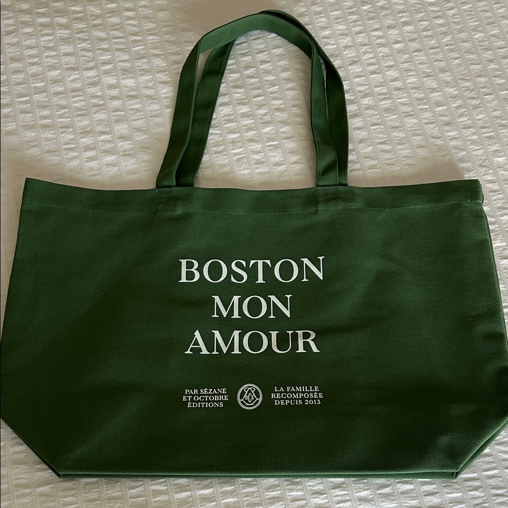 Sezane Forest Green Tote Bag